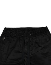 Dolce & Gabbana Black Cotton Mid Waist Jogger Pants