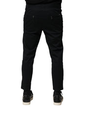 Dolce & Gabbana Black Cotton Mid Waist Jogger Pants
