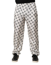Dolce & Gabbana White Floral Silk Casual Lounge Pants