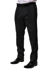 Dolce & Gabbana Black Cotton Dress Slim Formal Pants