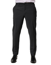 Dolce & Gabbana Black Wool Dress Slim Formal Pants