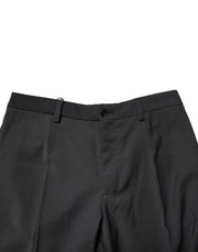 Dolce & Gabbana Black Wool Dress Slim Formal Pants