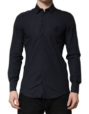Dolce & Gabbana Dark Blue MARTINI Cotton Dress Formal Shirt