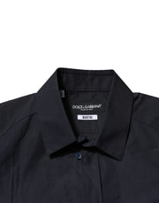 Dolce & Gabbana Dark Blue MARTINI Cotton Dress Formal Shirt