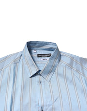 Dolce & Gabbana Light Blue MARTINI Striped Formal Dress Shirt