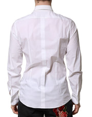 Dolce & Gabbana White Cotton Long Sleeves Dress Formal Shirt