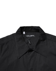 Dolce & Gabbana Black Cotton Short Sleeve Buttoned Casual Shirt