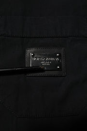 Dolce & Gabbana Black Cotton Short Sleeve Buttoned Casual Shirt