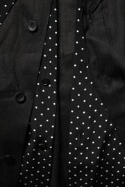 Dolce & Gabbana Black Polka Dot Collar Tie Neck Casual Shirt