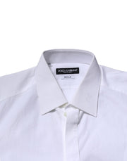 Dolce & Gabbana White GOLD Long Sleeves Dress Formal Shirt