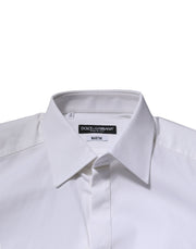 Dolce & Gabbana White MARTINI Long Sleeves Dress Formal Shirt