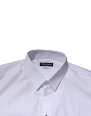 Dolce & Gabbana White GOLD Long Sleeves Dress Formal Shirt