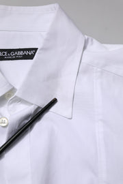 Dolce & Gabbana White Cotton Short Sleeves Dress Formal Shirt
