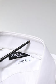 Dolce & Gabbana White GOLD Long Sleeves Dress Formal Shirt