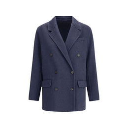 Brunello Cucinelli Blue Cashmere Coat