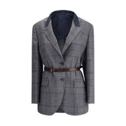 Brunello Cucinelli Gray Fleece Wool Blazer