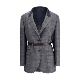 Brunello Cucinelli Gray Fleece Wool Blazer
