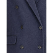 Brunello Cucinelli Blue Cashmere Coat