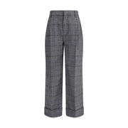 Brunello Cucinelli Gray Fleece Wool Casual Pants