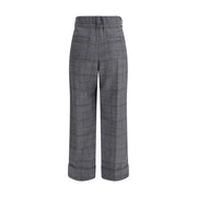 Brunello Cucinelli Gray Fleece Wool Casual Pants