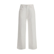 Brunello Cucinelli White Cotton Straight-Leg Jeans