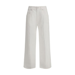 Brunello Cucinelli White Cotton Straight-Leg Jeans