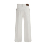 Brunello Cucinelli White Cotton Straight-Leg Jeans