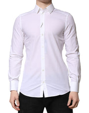 Dolce & Gabbana White MARTINI Long Sleeves Dress Formal Shirt