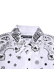 Dolce & Gabbana White MARTINI Bandana Print Formal Shirt