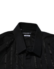 Dolce & Gabbana Black Cotton GOLD Mens Dress Formal Shirt