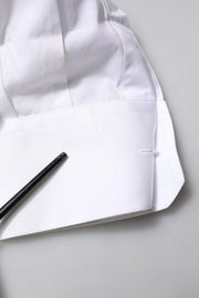 Dolce & Gabbana White GOLD Bib Poplin Dress Men Formal Shirt