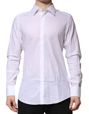 Dolce & Gabbana White MARTINI Long Sleeves Men Formal Shirt