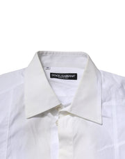 Dolce & Gabbana White Poplin Cotton Formal Men Dress Shirt