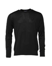 Dolce & Gabbana Black Cotton DG Logo Men Sweatshirt Sweater