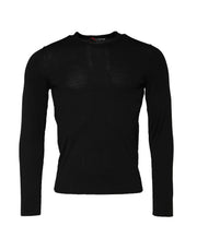 Dolce & Gabbana Black Long Sleeve Crew Neck Pullover Sweater