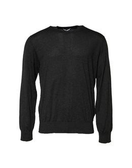 Dolce & Gabbana Gray Long Sleeve Crew Neck Pullover Sweater
