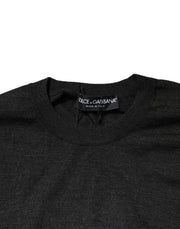 Dolce & Gabbana Gray Long Sleeve Crew Neck Pullover Sweater