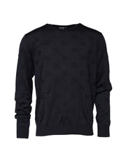 Dolce & Gabbana Black Silk Crew Neck Sweatshirt Sweater