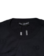 Dolce & Gabbana Black Silk Crew Neck Sweatshirt Sweater