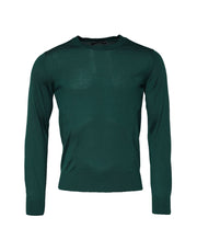Dolce & Gabbana Green Cashmere Crew Neck Sweatshirt Sweater