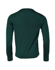 Dolce & Gabbana Green Cashmere Crew Neck Sweatshirt Sweater
