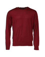 Dolce & Gabbana Maroon Cashmere Crew Neck Sweatshirt Sweater