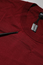 Dolce & Gabbana Maroon Cashmere Crew Neck Sweatshirt Sweater