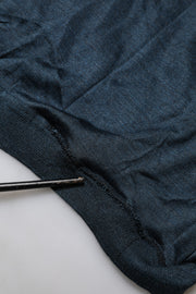 Dolce & Gabbana Dark Blue Silk Logo Patch Crew Neck T-shirt