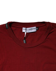 Dolce & Gabbana Dark Red Men Crew Neck Short Sleeve T-shirt