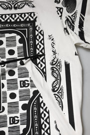 Dolce & Gabbana White Bandana Cotton Men Crew Neck T-shirt