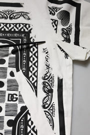 Dolce & Gabbana White Bandana Cotton Men Crew Neck T-shirt