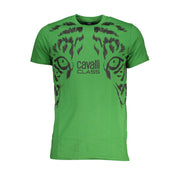Cavalli Class Green Cotton T-Shirt