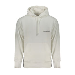 Calvin Klein White Cotton Men Sweater with Hood