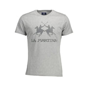 La Martina Gray Cotton T-Shirt